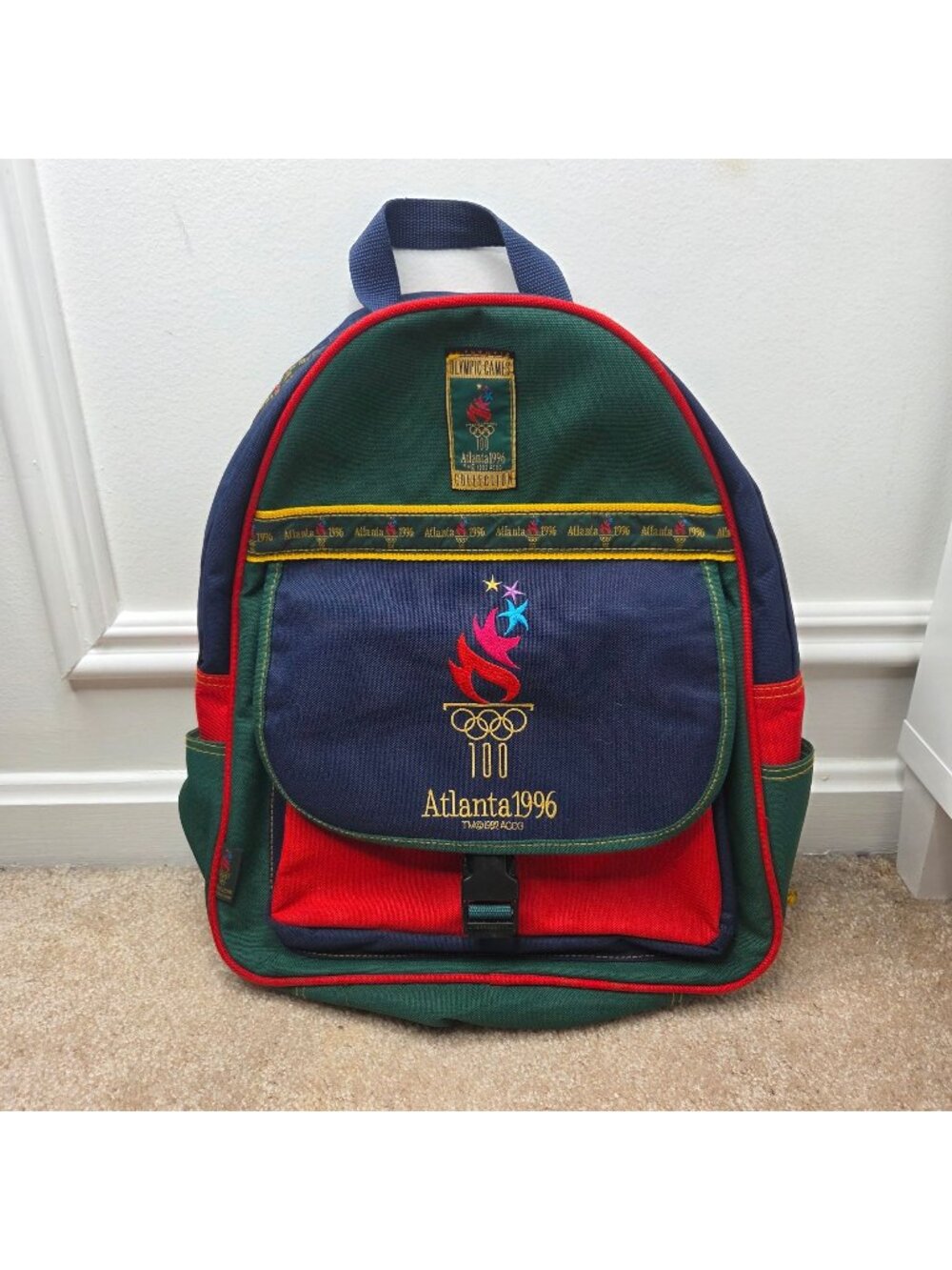 Vintage Olympic Games Atlanta 1996 Backpack Colorful Bookbag Book Bag
